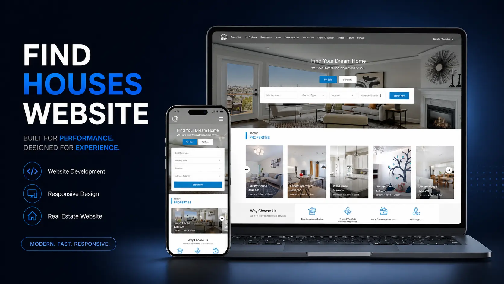 Houses Real Estate - Website Development visualization screenshot 1